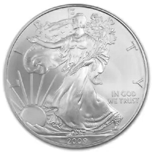 2009-1 オンス アメリカン シルバー イーグル 低定額配送 0.999 ファイン シルバー ドル 54,120円