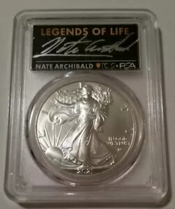PCGS 2021 1 オンス シルバー イーグル ドル タイプ 2 MS70 初回生産アーチボルド PSA*