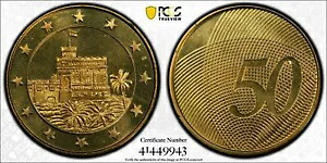 2004 モナコ パターン 50 セント ユーロ コイン 50c PCGS MS68 X#Pn6 - トップ ポップ 1/0