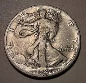 1920-D デンバー造幣局 US 50C ウォーキング リバティ ハーフダラー 90% 銀貨 (83w-4912)