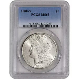 1880年 アメリカ モルガン銀貨 1ドル - PCGS MS63