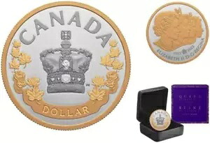 カナダ - 2022 金メッキ銀「インペリアル ステート クラウン」プルーフ 1 ドル銀貨