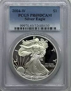 2004 W プルーフ シルバー イーグルス PCGS PR-69 DCAM