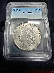 1897-S モーガン シルバー ドル ICG AU55