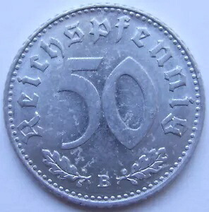 コイン ドイツ 3. リッチ 50 Reichspfennig 1939 B IN 非常に上質 /