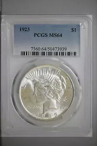 1923 ピース シルバー ドル ~ PCGS MS 64 ~ オリジナル コイン ~ 送料無料 #P077