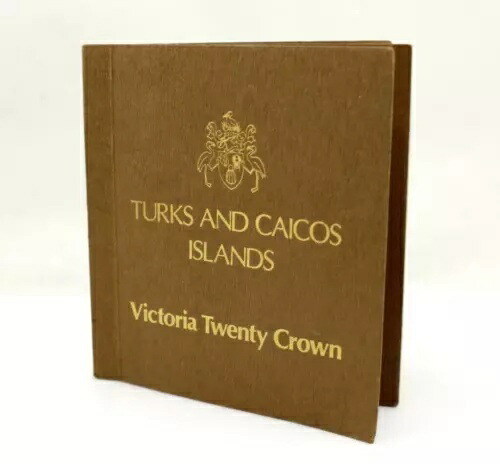 1976 タークス & カイコス諸島 ビクトリア 20 クラウン銀貨 未流通 COA 本