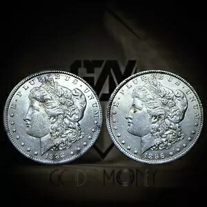 米国 1888-O および 1896 モルガン ドル 90% シルバー コイン x2