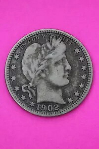 1902 O バーバー リバティ シルバー クォーター 希少セミキー デイト ニューオーリンズ造幣局 62