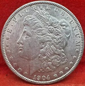 1904 モーガン シルバー ダラー Au フィラデルフィア造幣局 米国コイン EA20.3