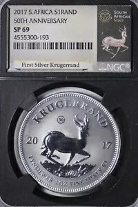 2017 南アフリカ クルーガーランド 1 オンス シルバー NGC SP69 ブラック コア 52,800円