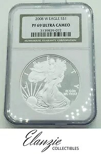 2008-W プルーフ アメリカン シルバー イーグル NGC PF69 ウルトラ カメオ