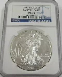 2012 アメリカン シルバー イーグル NGC MS70 初期リリース