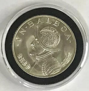 パナマ 1 バルボア プルーフ 1966 .900 ファイン シルバー コイン コンキスタドール KM# 27 UNC BU