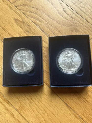 2015W アメリカン イーグル $1 ドル 1 オンス シルバー コイン UNC コイン + ボックス & COA ロット 2