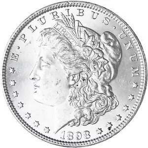 1898 (P) モルガン シルバー ダラー 未流通米国造幣局 写真参照 F678