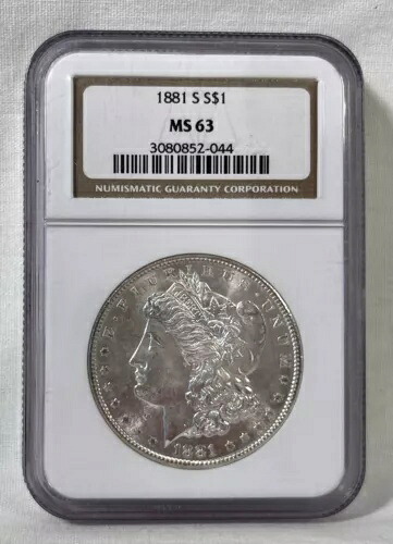 1881-S NGC MS63 フロスティホワイトの光沢のあるモーガンシルバーダラー！見事なコイン！ 52,800円