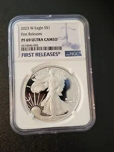 2023-W アメリカン シルバー イーグル $1 NGC PF69 ウルトラ カメオ - ASE グレード 1 オンス .999 コイン