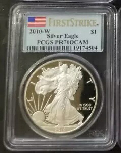 FirstStrike 2010W シルバー イーグル PCGS PR70 スラブ 1oz .999