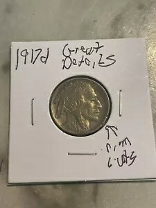 1917 D バッファローニッケル 上位グレード リムカットあり それでも素晴らしいコインが安い！