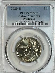 2020 D ネイティブ サカガウィア ドル $1 PCGS MS67+ ポジション A POP 2 4 だけ高い