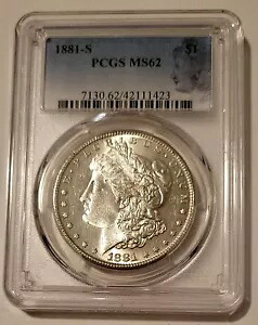 1881 S モーガン シルバー ダラー MS62 PCGS シルエット ラベル