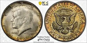 トーンカラー 1964 P MS 65 ジョン ケネディ ハーフダラー PCGS Trueview グレード OCE 69