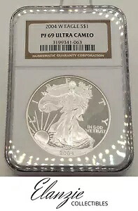 2004-W プルーフ アメリカン シルバー イーグル NGC PF69 ウルトラ カメオ