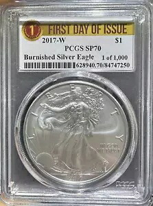 2017-W アメリカン シルバー イーグル PCGS SP70 光沢仕上げ 発行初日