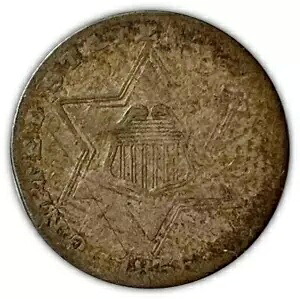 1856 年 3 セント シルバー トライム ベリーファイン VF コイン #1848 54,120円