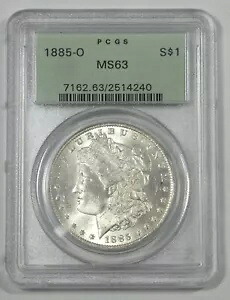1885-O モルガン ダラー認定 PCGS MS 63 シルバー ダラー ~ オールド グリーン ホルダー
