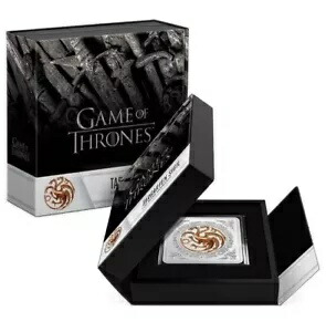 2022 ニウエ ゲーム・オブ・スローンズ - ターガリエン シジル 1 オンス .999 シルバー プルーフ メダリオン画像