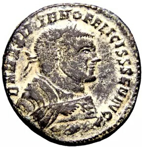 マクシミアヌス、シニア・オーガスタス役。 Follis RARE ダブルローマ PROV ローマコイン wCOA