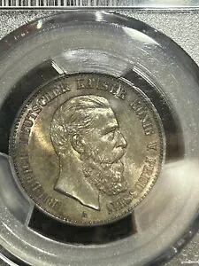 CSW 1888 A ドイツ 2 マルク プロイセン フリードリヒ PCGS MS64