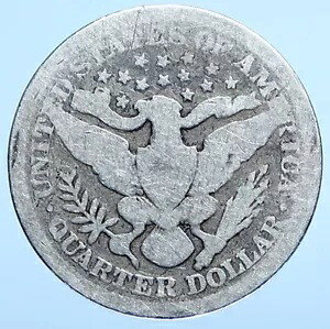 1899 P 米国 US シルバー リバティ バーバー クォーター ダラー コイン EAGLE i115011