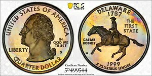 Toned 1999 S PR 68 DCAM デラウェア州クォーター PCGS グレード認定 114