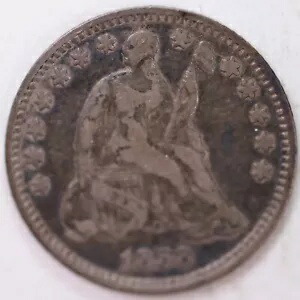 1858年、半円硬貨、極細流通コイン、店舗番号M858.01