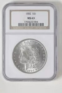 1882 モルガン シルバー ダラー 米国コイン NGC 認定 MS63 US$1