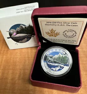 2016 $20 上質銀貨 - アートの幾何学模様 - The Loon