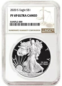 2020 S 1オンス シルバー イーグル プルーフ NGC PF69 ウルトラ カメオ - ブラウン ラベル