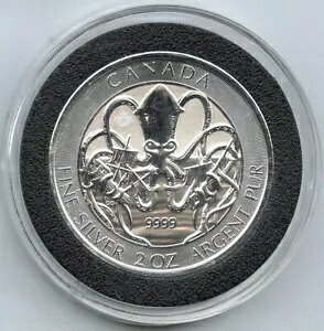 2020 カナダ クラーケン $10 コイン 9999 ファイン シルバー 2 オンス 地金 エリザベス II - H417 52,800円