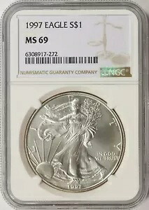 1997 $1 アメリカン シルバー イーグル NGC MS69