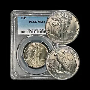 米国。 1945年、50セント、シルバー - PCGS MS62 - ウォーキング リバティ フィラデルフィア