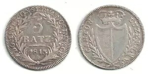 1813 スイス ルツェルン州 5 バッツ銀貨 極美品 ~