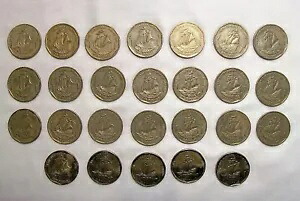 東カリブ海諸国 26 か国の 1 ドル硬貨の混合ロット - 2002 年から 2015 年