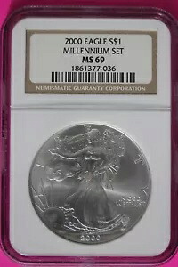 2000 MS 69 ミレニアム セット イーグル シルバー アメリカン イーグル NGC グレード認定 181