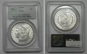 1887 モルガン ドル、オールド グリーン ホルダー PCGS MS64 #4697 57,420円