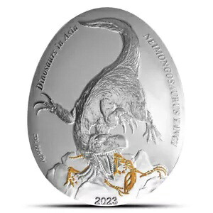 2023 1 オンス プルーフ サモア シルバー アジアの恐竜 ネイモンゴサウルス ヤンギ (ボックス、CoA)