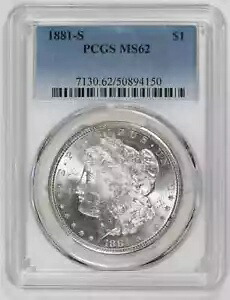 1881 S モーガン シルバー ダラー PCGS MS-62