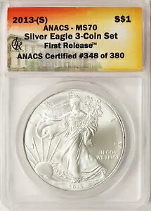 2013 (S) アメリカン シルバー イーグル $1 ANACS MS70 初リリース